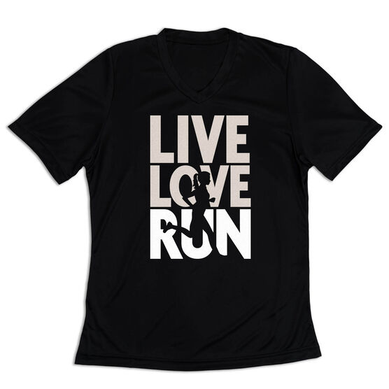 Women's Short Sleeve Tech Tee - Live Love Run Silhouette