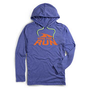 Men's Running Lightweight Hoodie - Gone For a Run Logo (Orange)