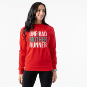 Running Raglan Crew Neck Pullover - One Bad Mother Runner (Bold)