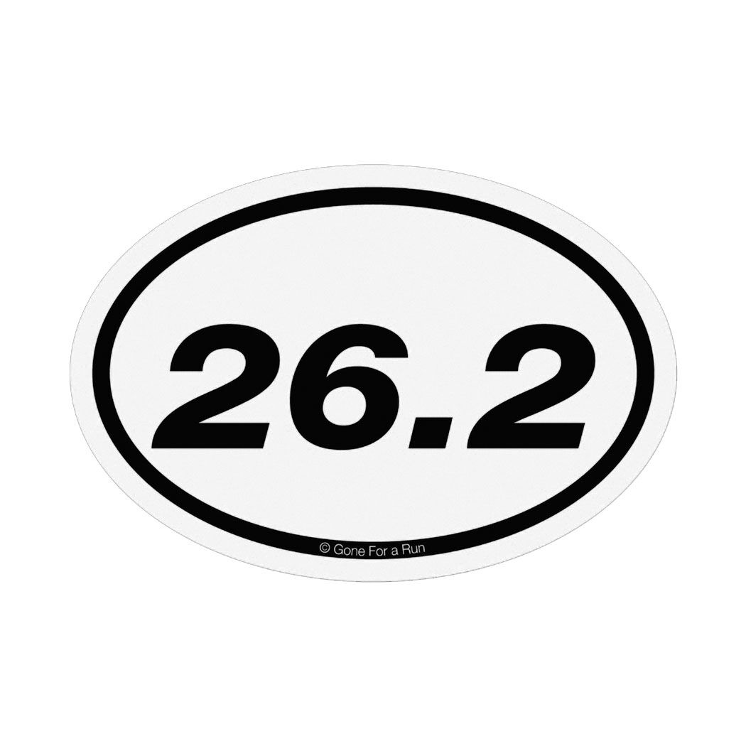 26.2 Full Marathon Run sticker decal Black & White 3-1/2" 2 for 1 