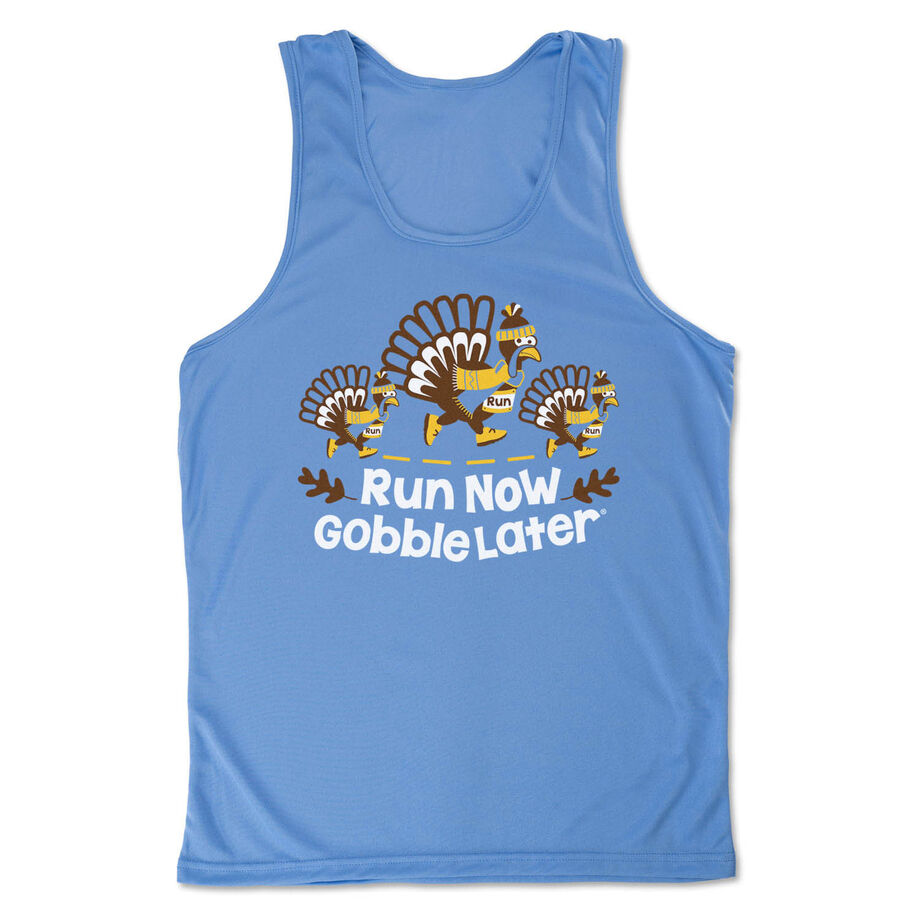Men's Running Performance Tank Top - Run Now Gobble Later Turkey Trot