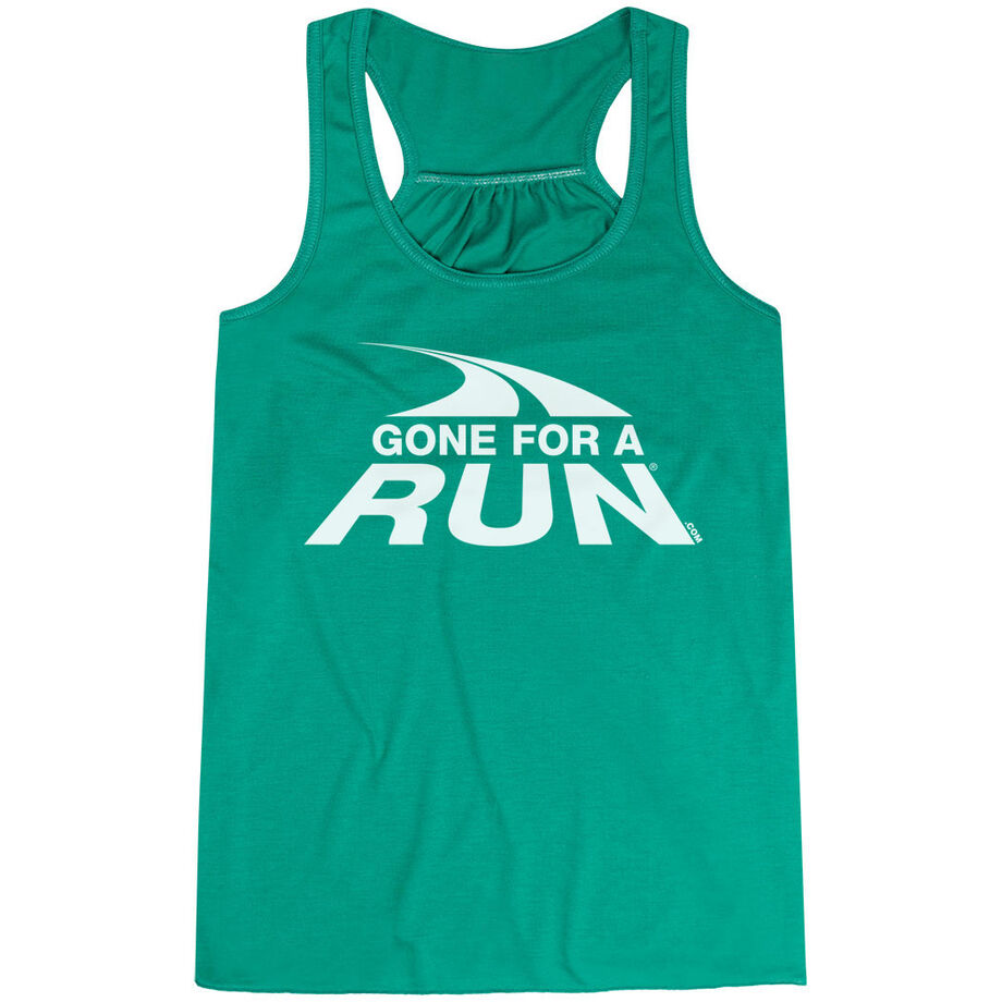 Flowy Racerback Tank Top - Gone For a Run&reg; White Logo