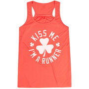 Running Flowy Racerback Tank Top - Kiss Me I am a Runner Shamrock