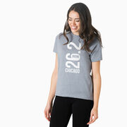 Running Short Sleeve T-Shirt - Chicago 26.2 Vertical