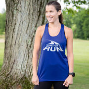 Women's Racerback Performance Tank Top - Gone For a Run&reg; White Logo