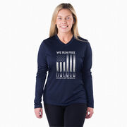 Women's Long Sleeve Tech Tee - Because of the Brave