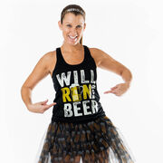 Women's Racerback Performance Tank Top - Will Run For Beer