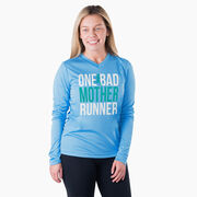 Women's Long Sleeve Tech Tee - One Bad Mother Runner (Bold)