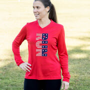 Women's Long Sleeve Tech Tee - Patriotic Run