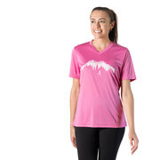 Women's Short Sleeve Tech Tee - Trail Runner in the Mountains