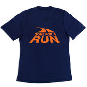 Women's Short Sleeve Tech Tee - Gone For A Run&reg; Logo (Orange)