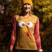 Women's Running Long Sleeve Performance Tee - Run Now Gobble Later