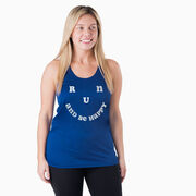 Women's Racerback Performance Tank Top - Run and Be Happy