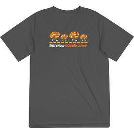 Men's Running Short Sleeve Performance Tee -  Run Now Gobble Later Turkeys