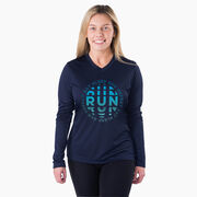 Women's Long Sleeve Tech Tee - Eat Sleep Run Repeat