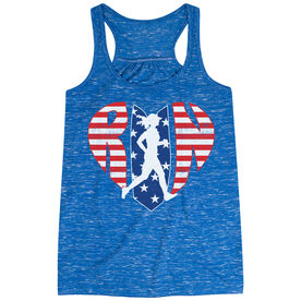 Flowy Racerback Tank Top - Patriotic Heart