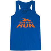 Flowy Racerback Tank Top - Gone For a Run Logo (Orange)