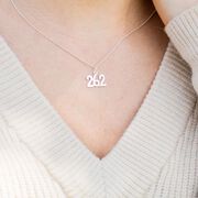 Sterling Silver 26.2 Marathon Necklace (Rounded)