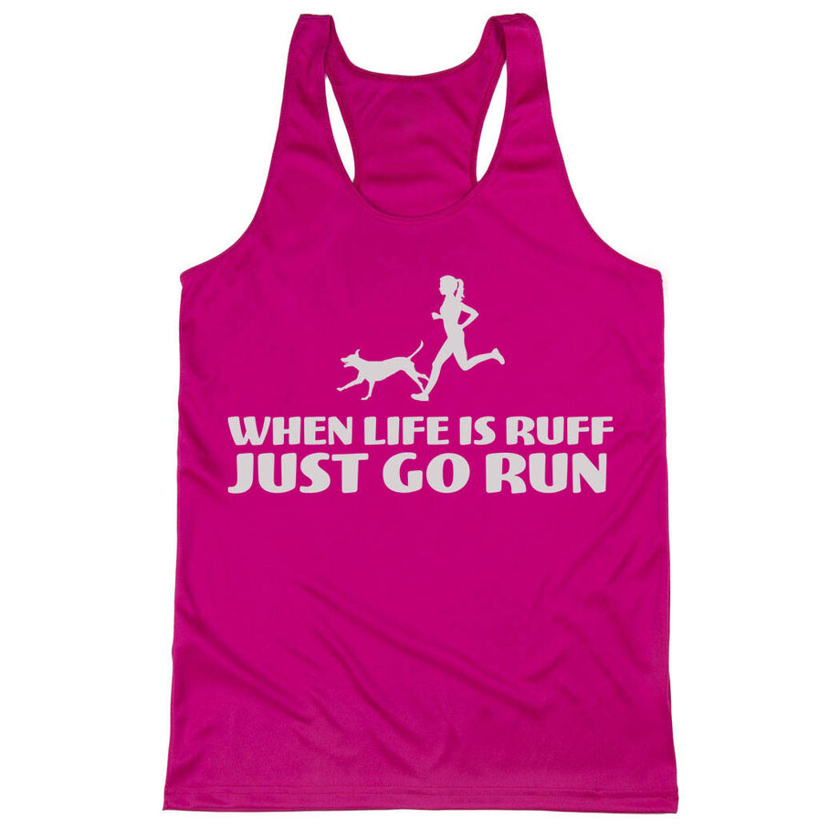 Women's Racerback Performance Tank Top - Life is Ruff