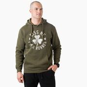 Statement Fleece Hoodie -  Kiss Me I am a Runner Shamrock