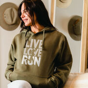 Statement Fleece Hoodie -  Live Love Run Silhouette