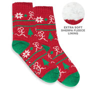 Running Slipper Socks with Sherpa Lining (Christmas)