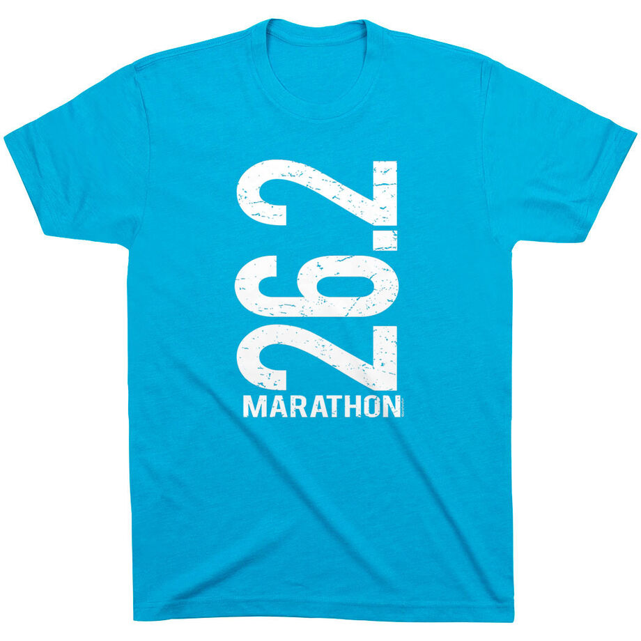 Running Short Sleeve T-Shirt - 26.2 Marathon Vertical 