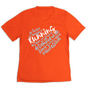 Women's Short Sleeve Tech Tee - Live Love Run Heart