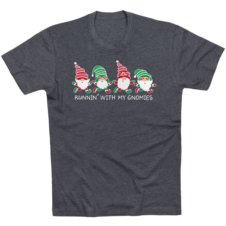 Running Short Sleeve T-Shirt - Runnin' With My Gnomies&reg; - Christmas