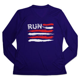 Women's Long Sleeve Tech Tee - Star Spangled Run