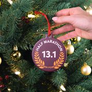 Running Round Ceramic Ornament - Half Marathon