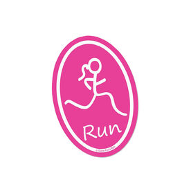 Run Girl Pink Mini Car Magnet - Fun Size