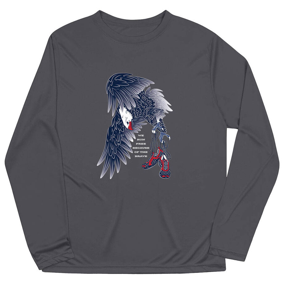 Men's Running Long Sleeve Performance Tee - Because of The Brave