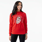 Running Raglan Crew Neck Pullover - Miles To Go Before I Sleep - Skull