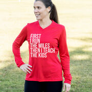 Women's Long Sleeve Tech Tee - Then I Teach The Kids