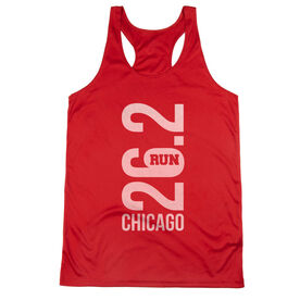 Women's Racerback Performance Tank Top - Chicago 26.2 Vertical