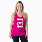 Women's Racerback Performance Tank Top - 13.1 Half Marathon Vertical