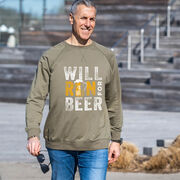 Running Raglan Crew Neck Pullover - Will Run For Beer