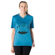 Women's Short Sleeve Tech Tee - Life's Short Run Long (Mountains)