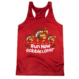 Women's Racerback Performance Tank Top - Run Now Gobble Later Turkey Trot