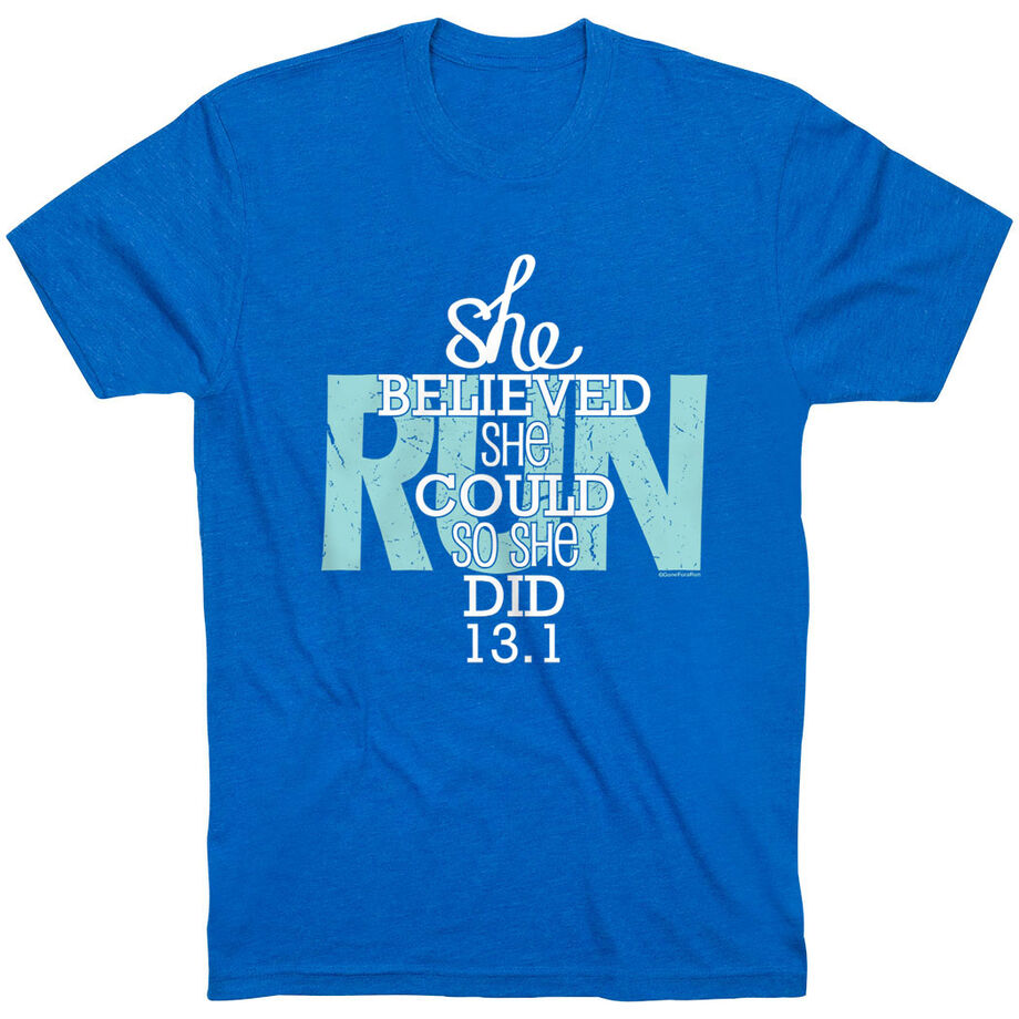 Running Short Sleeve T-Shirt - She Believed She Could So She Did 13.1