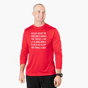 Men's Running Long Sleeve Performance Tee - Please Grant Me Coffee