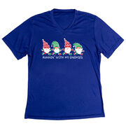 Women's Short Sleeve Tech Tee - Runnin' With My Gnomies&reg; - Christmas