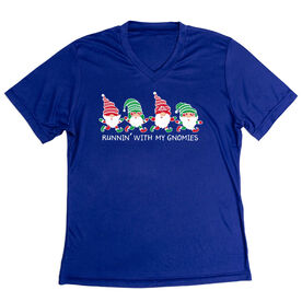 Women's Short Sleeve Tech Tee - Runnin' With My Gnomies&reg; - Christmas