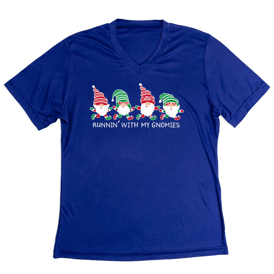 Women's Short Sleeve Tech Tee - Runnin' With My Gnomies&reg; - Christmas