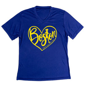 Women's Short Sleeve Tech Tee - Love The Run Boston 26.2