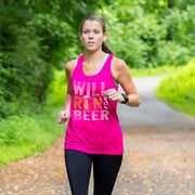 Women's Racerback Performance Tank Top - Will Run For Beer