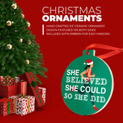 Running Round Ceramic Ornament - She Believed She Could So She Did Santa Runner