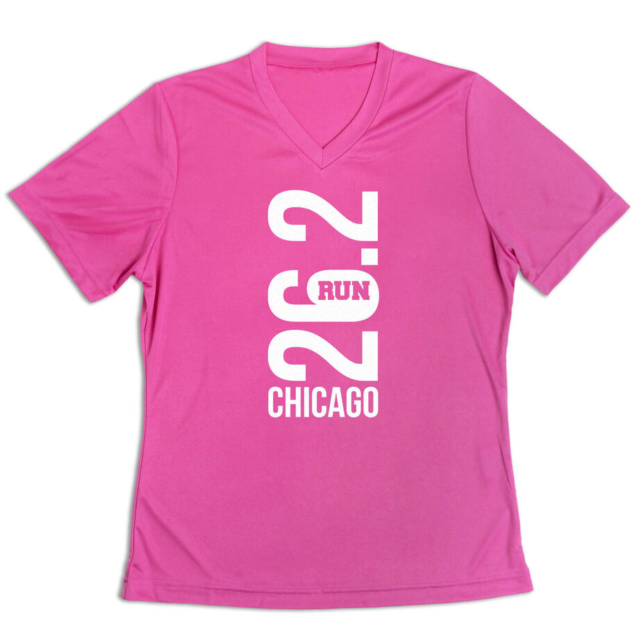 Women's Short Sleeve Tech Tee - Chicago 26.2 Vertical