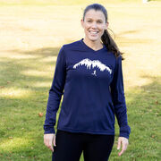 Women's Long Sleeve Tech Tee - Trail Runner in the Mountains